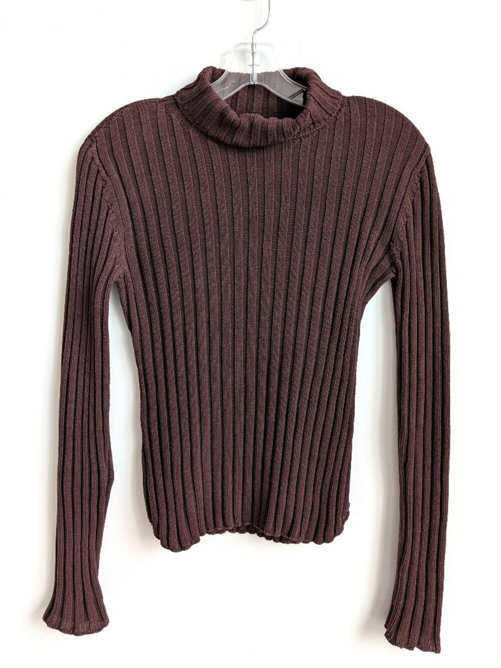 Vintage 90s BANANA REPUBLIC Ribbed Cotton Turtleneck | Small